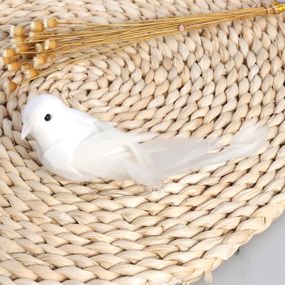 Bonsai Garden Display - 2Pcs Artificial Feather Bird Pigeon Decoration