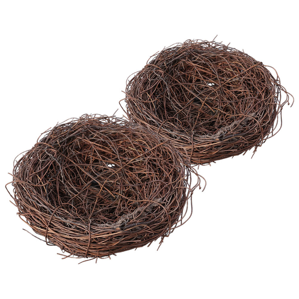 Bonsai Garden Photos - 2Pcs Handmade Faux Rattan Weaving Bird