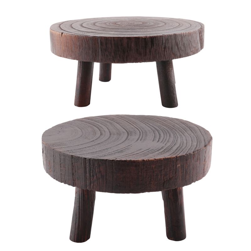 Bonsai Garden Stand - ABHU 2Pcs Mini Wooden Stool Flower
