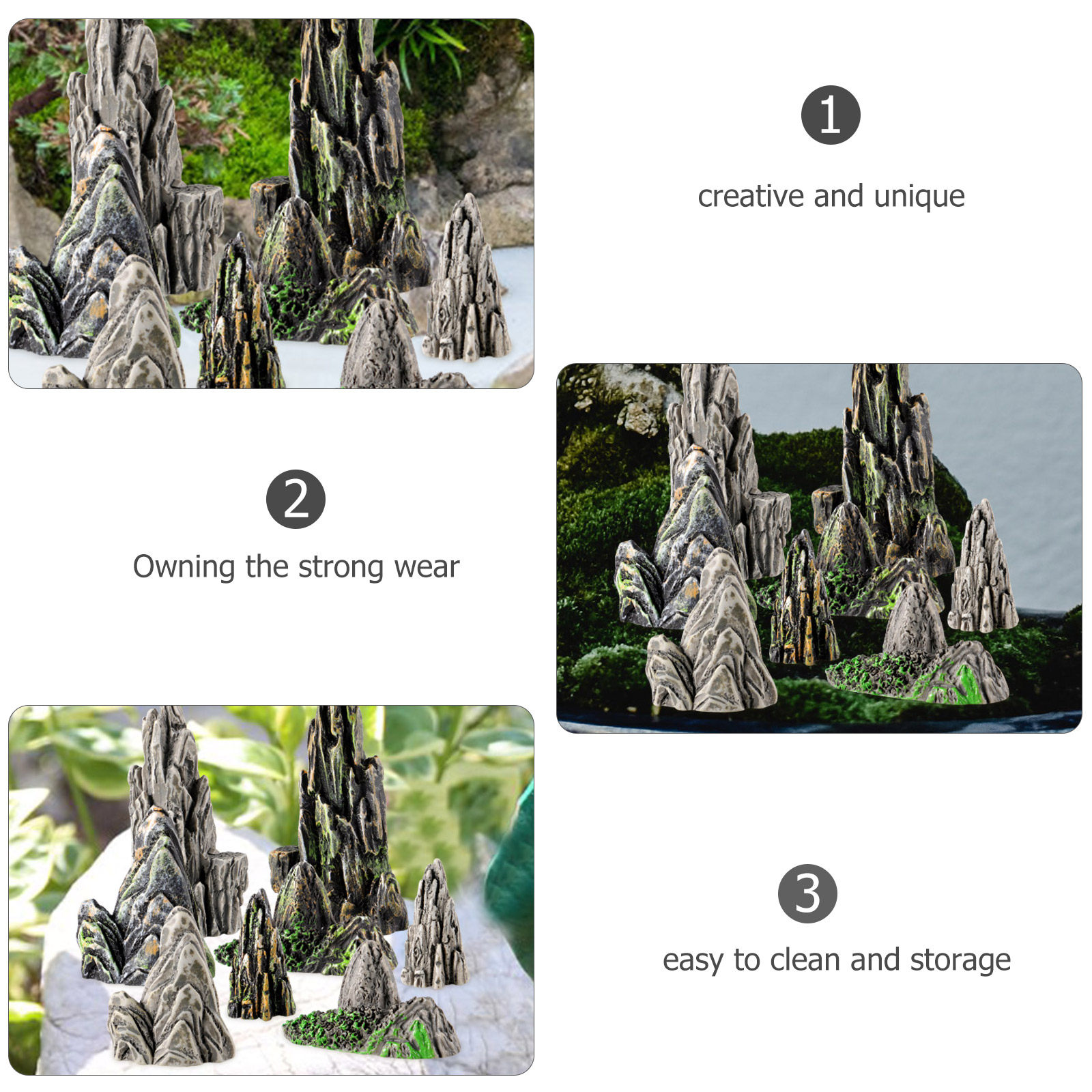 8Pcs Mini Resin Rockery Set Ze - đánh giá và giá Bonsai Zen Garden Set