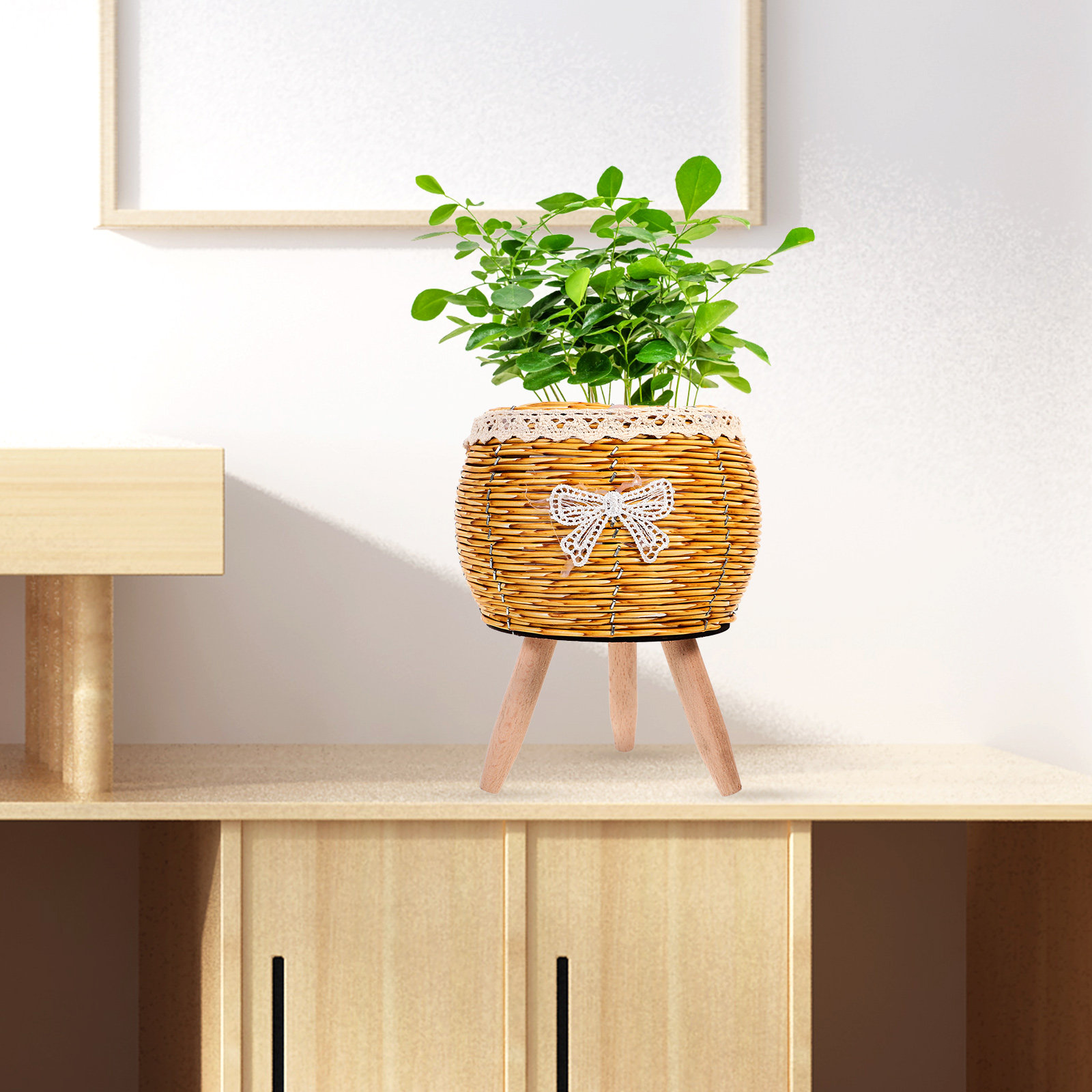 Wooden Woven Flower Pot Holder - đánh giá và giá Bonsai Garden Display