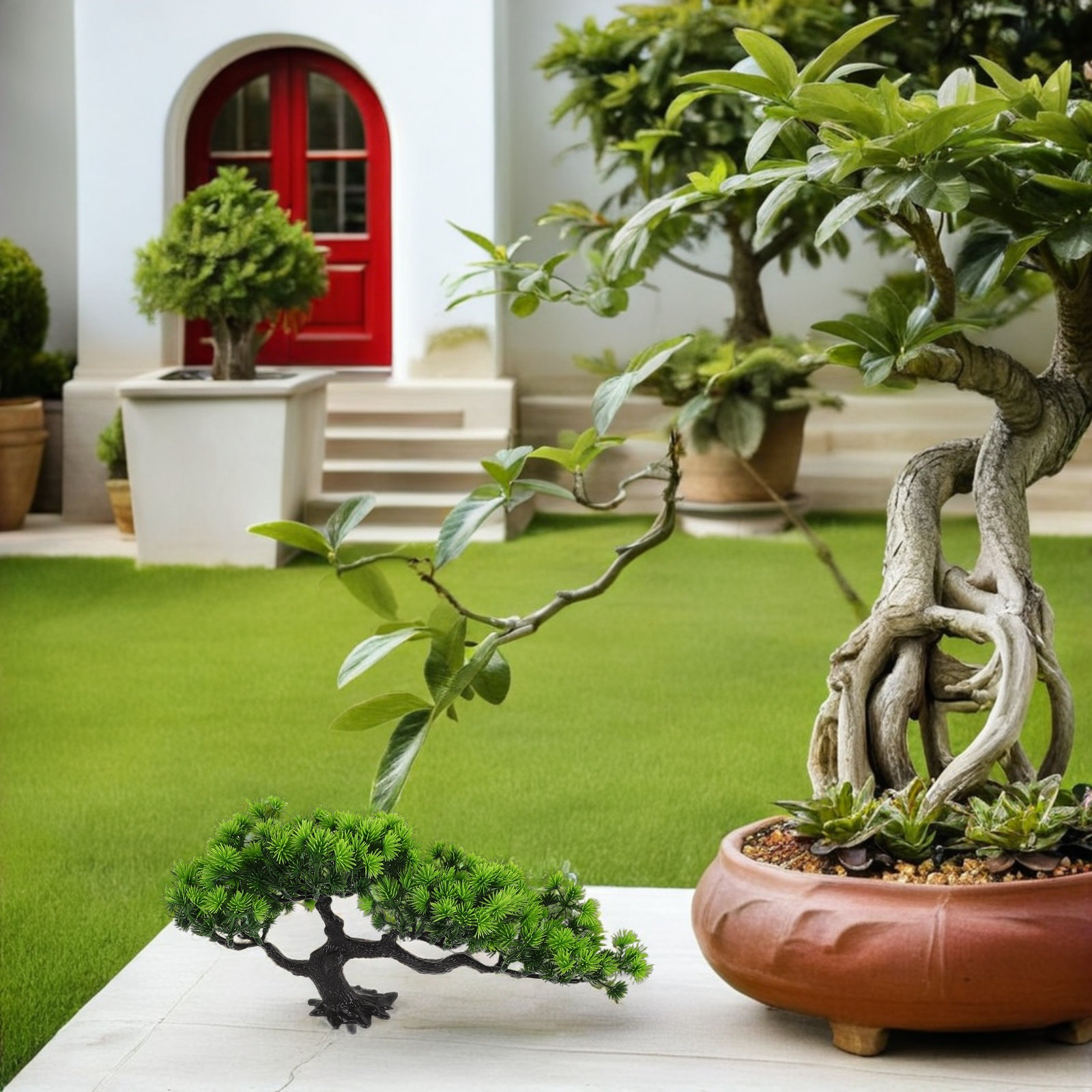 2Pcs Artificial Bonsai Tree Si - đánh giá và giá Bonsai Tree Zen Garden