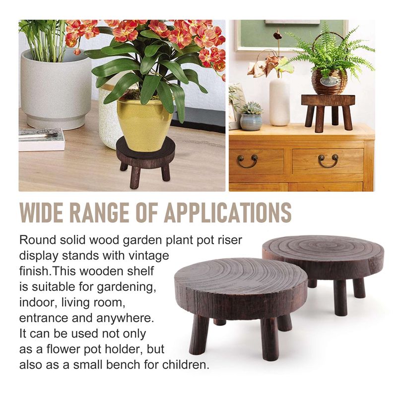 ABHU 2Pcs Mini Wooden Stool Fl - đánh giá và giá Bonsai Garden Stand
