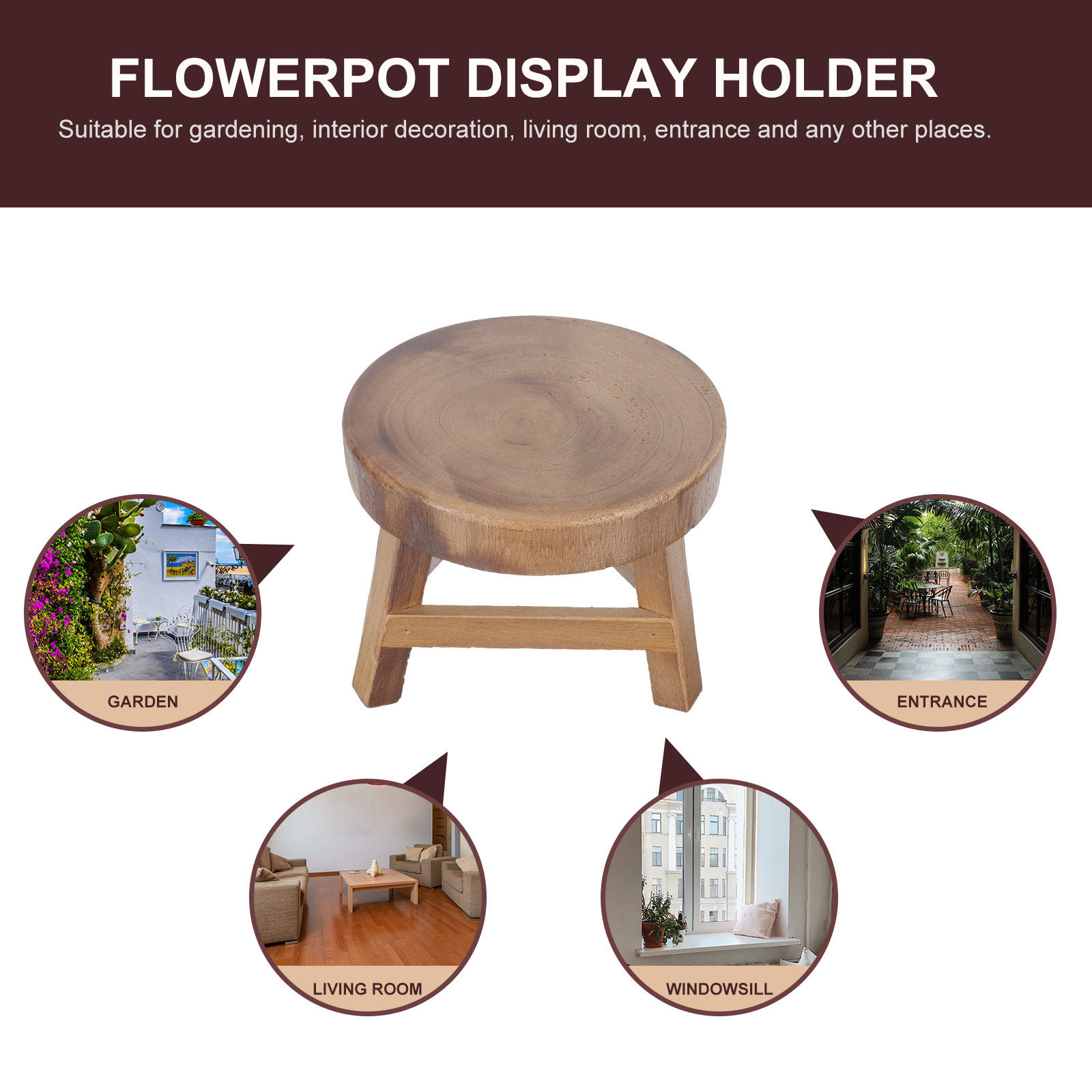 1Pcs Wooden Flower Pot Stand R - đánh giá và giá Bonsai Garden Stand